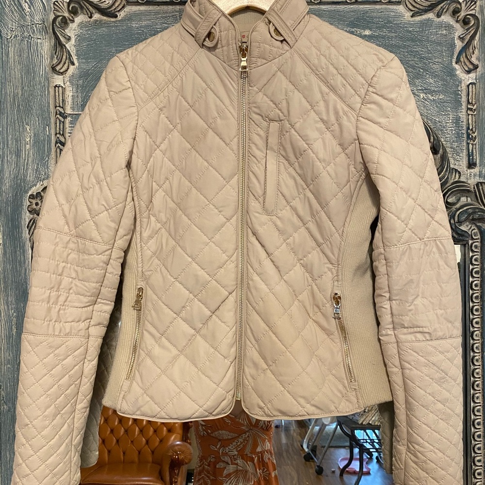 Cream Cremieux quilted Coat XS